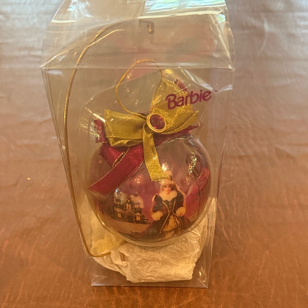 Barbie Ornament with Gold and Pink Accents